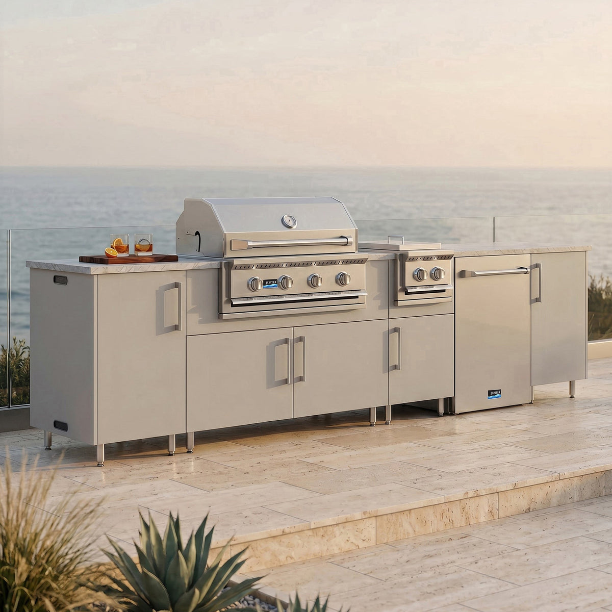126" Breakwater Outdoor Kitchen Island