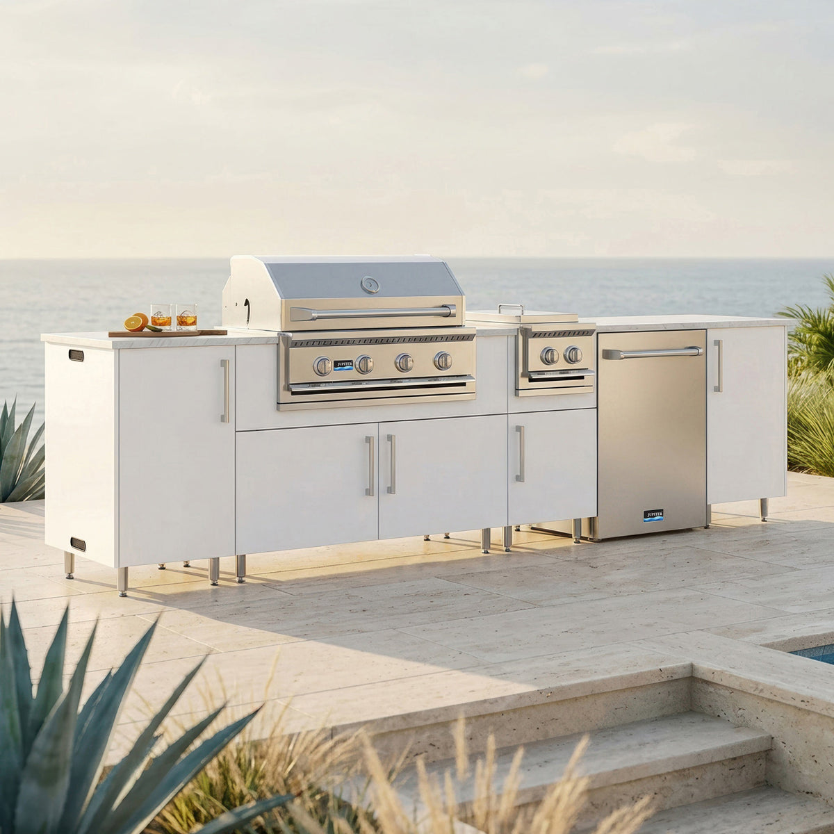 126" Breakwater Outdoor Kitchen Island