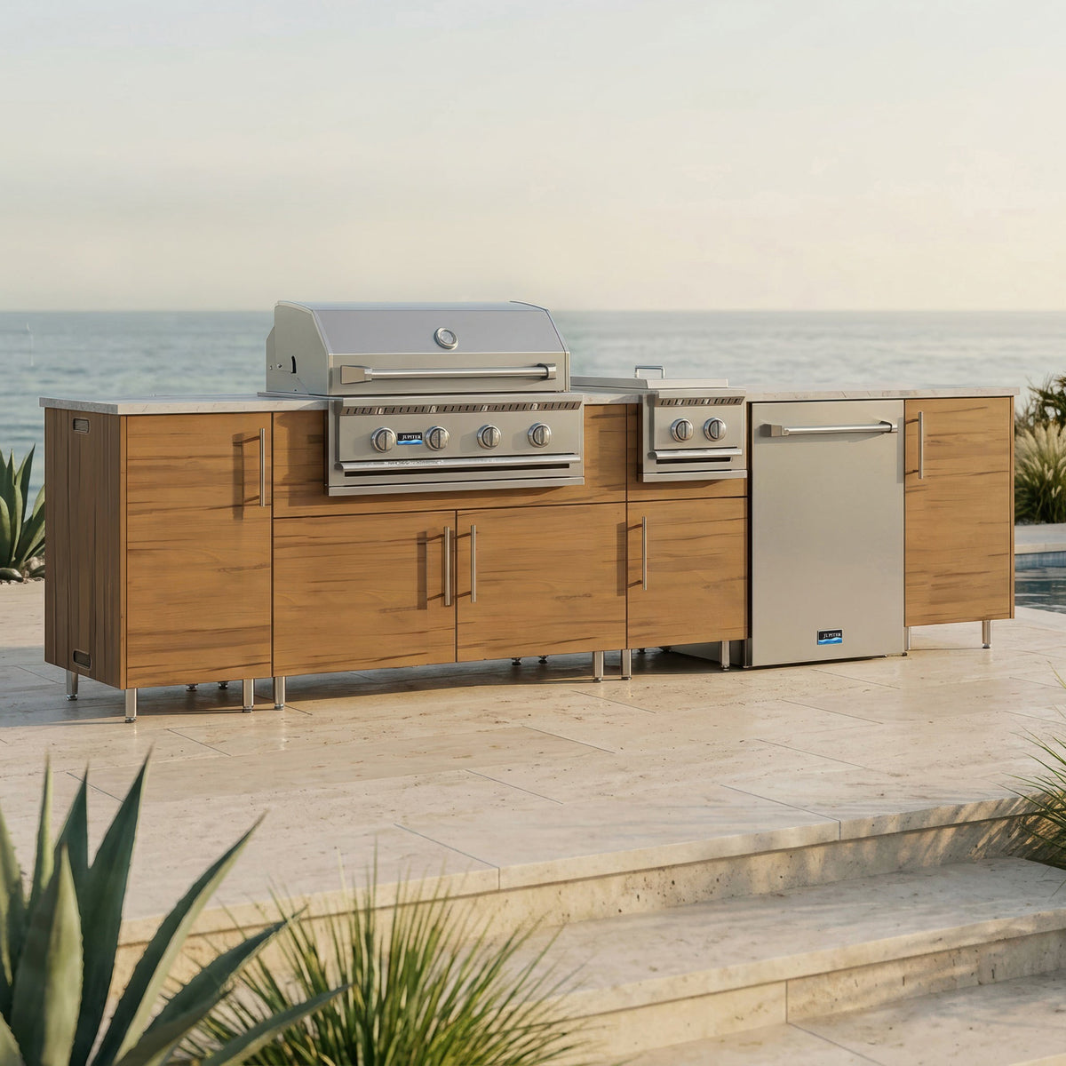 126" Breakwater Outdoor Kitchen Island