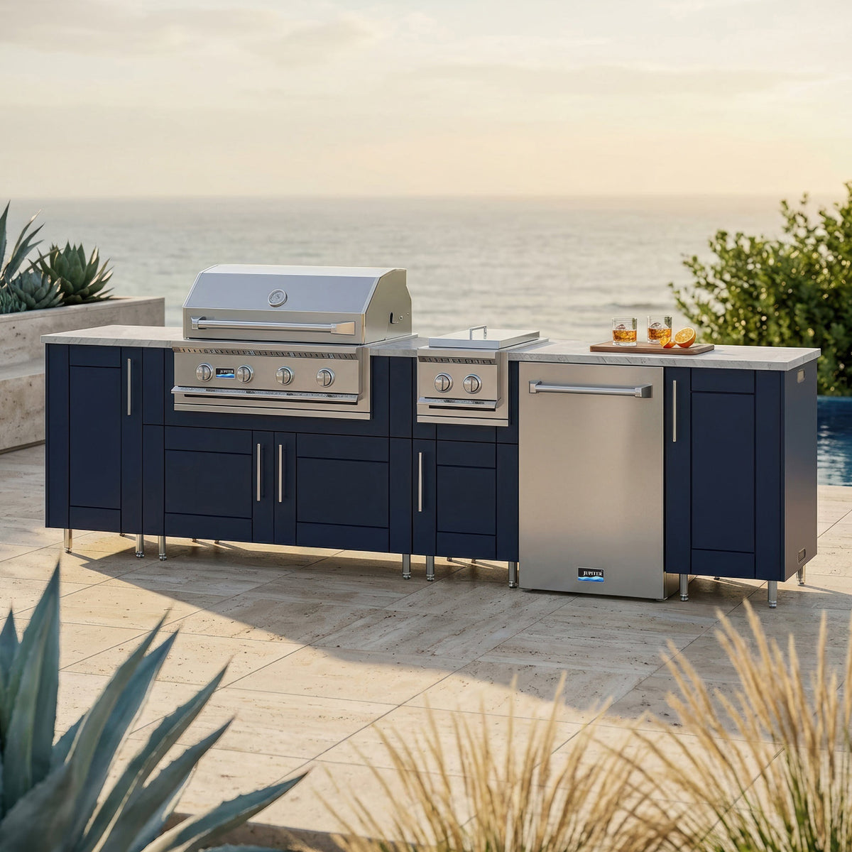 126" Breakwater Outdoor Kitchen Island