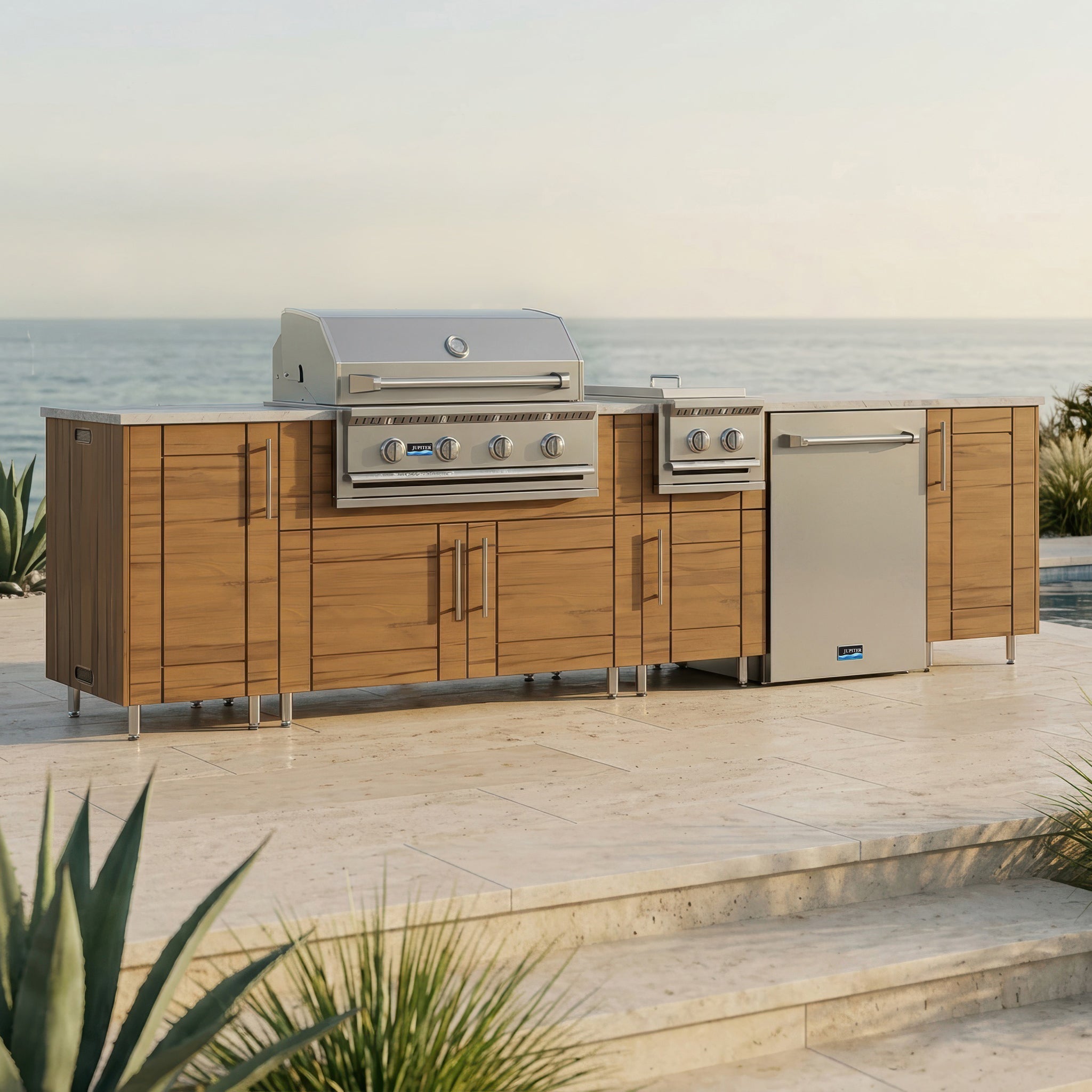 126" Breakwater Outdoor Kitchen Island