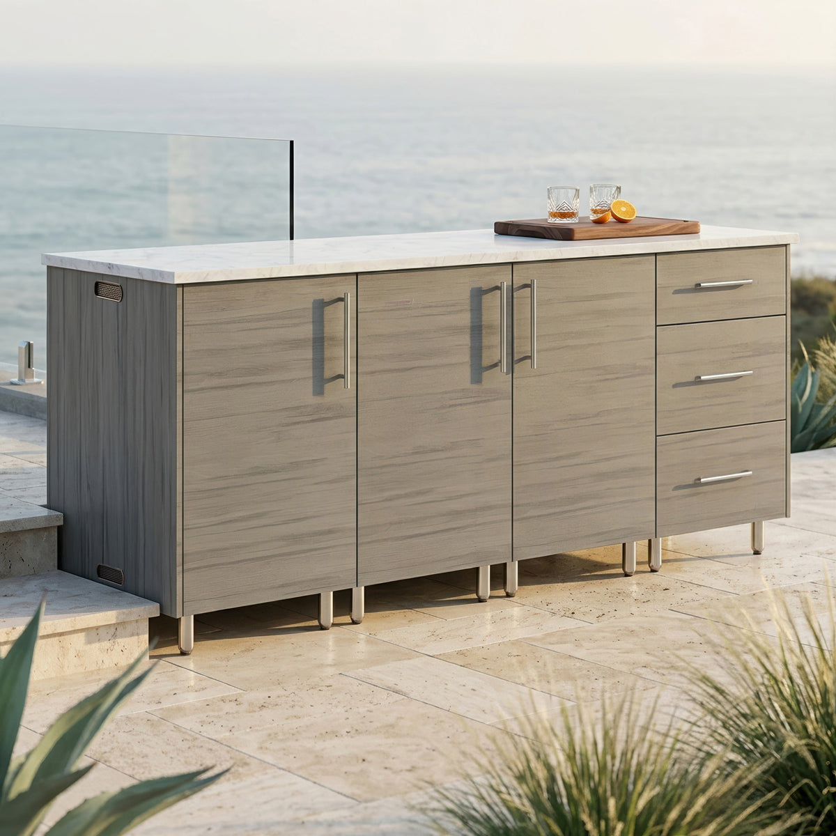 74" Lagoon Outdoor Kitchen Island