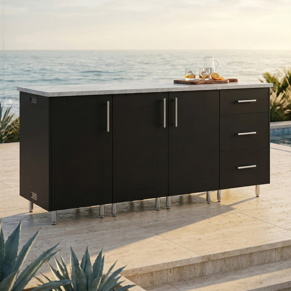 74" Lagoon Outdoor Kitchen Island