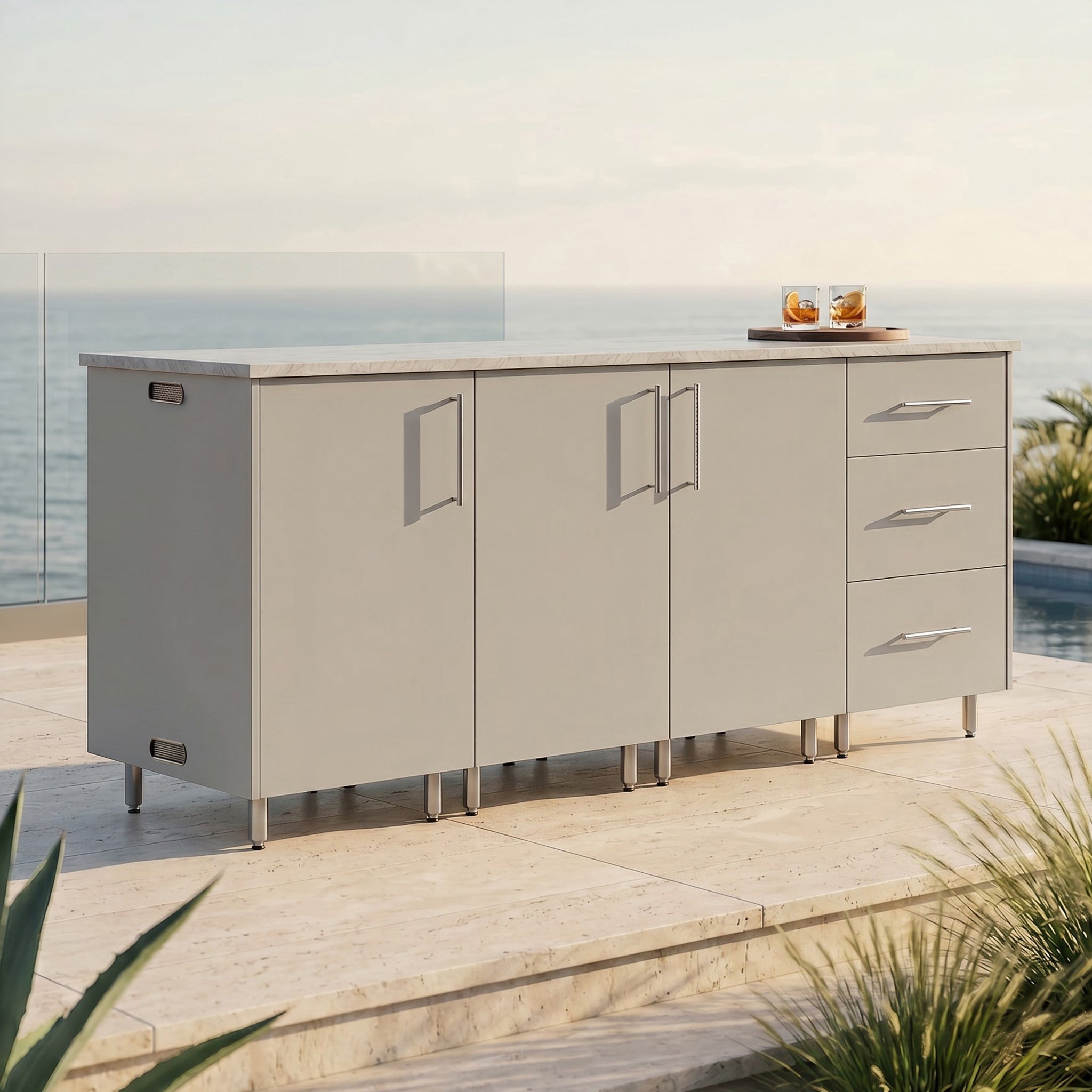 74" Lagoon Outdoor Kitchen Island