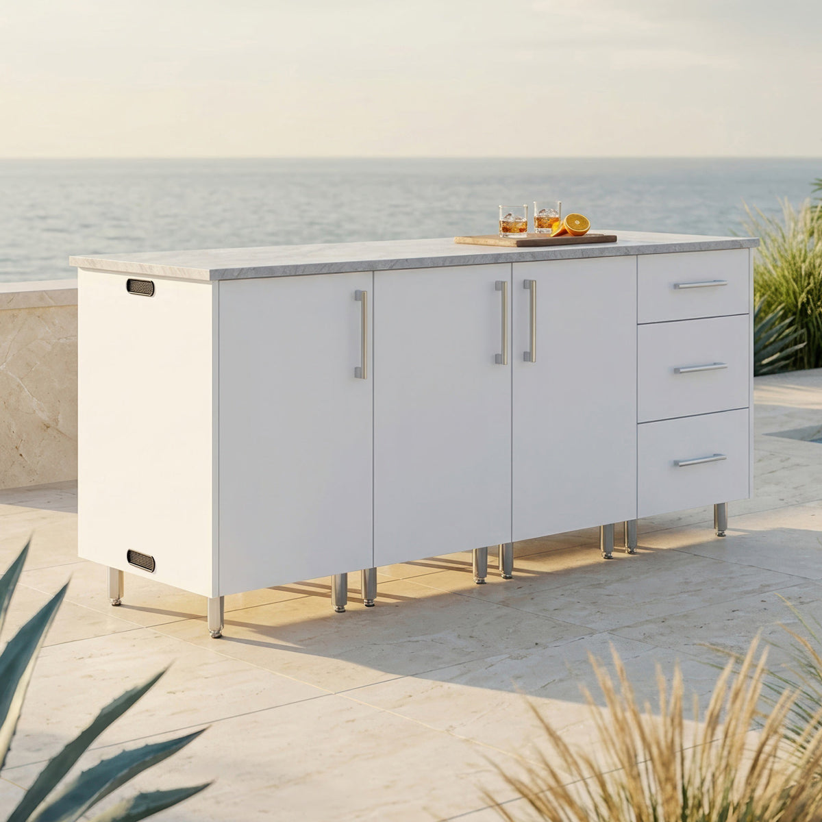 74" Lagoon Outdoor Kitchen Island