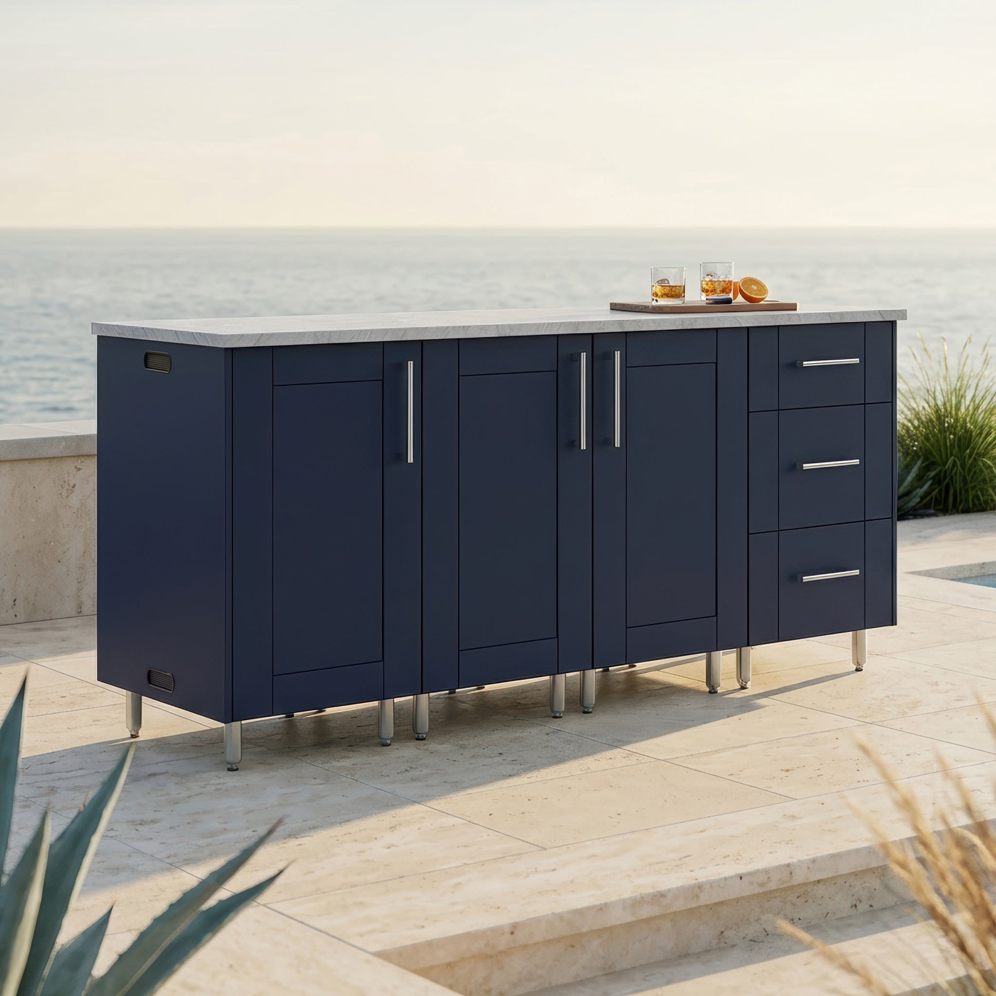 74" Lagoon Outdoor Kitchen Island