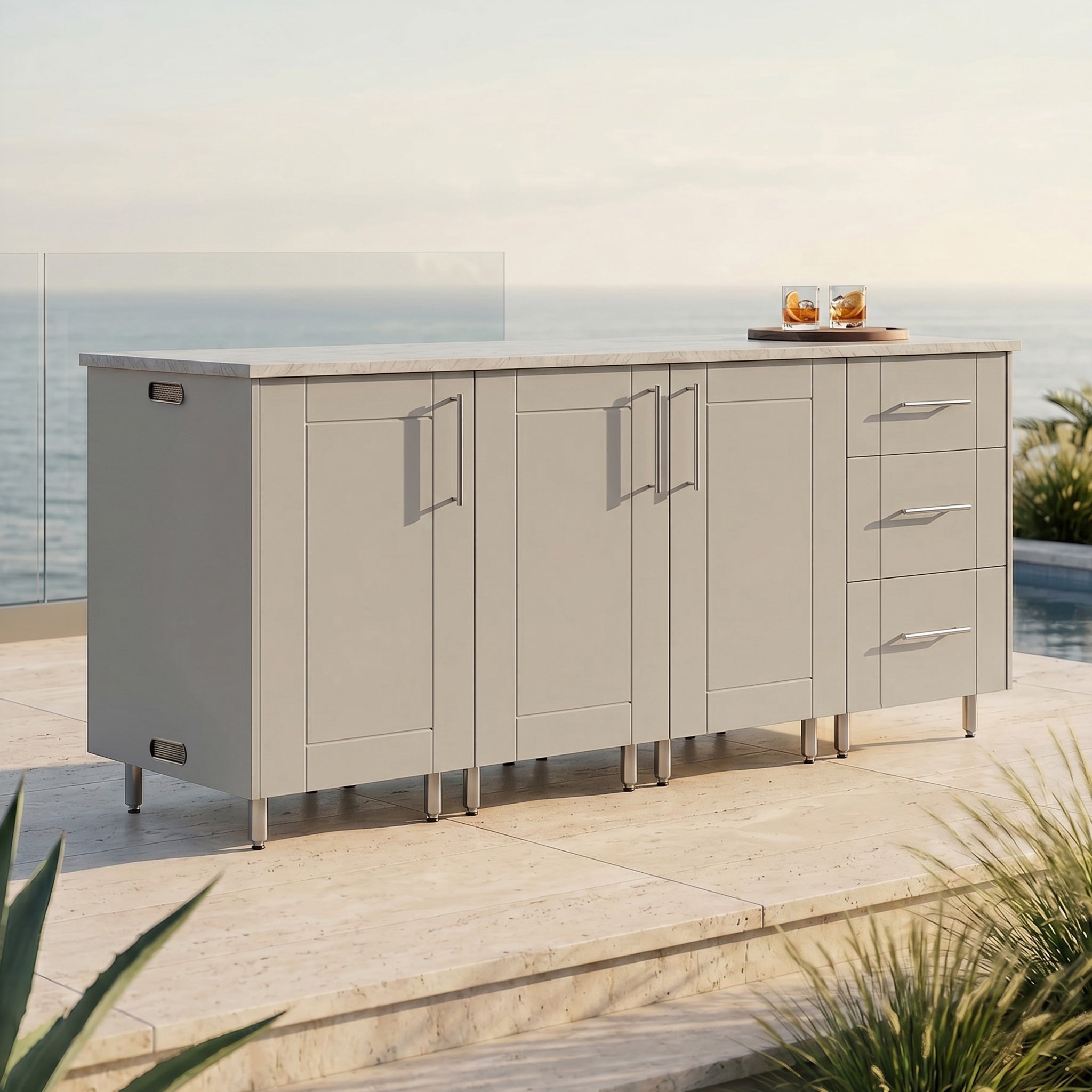74" Lagoon Outdoor Kitchen Island