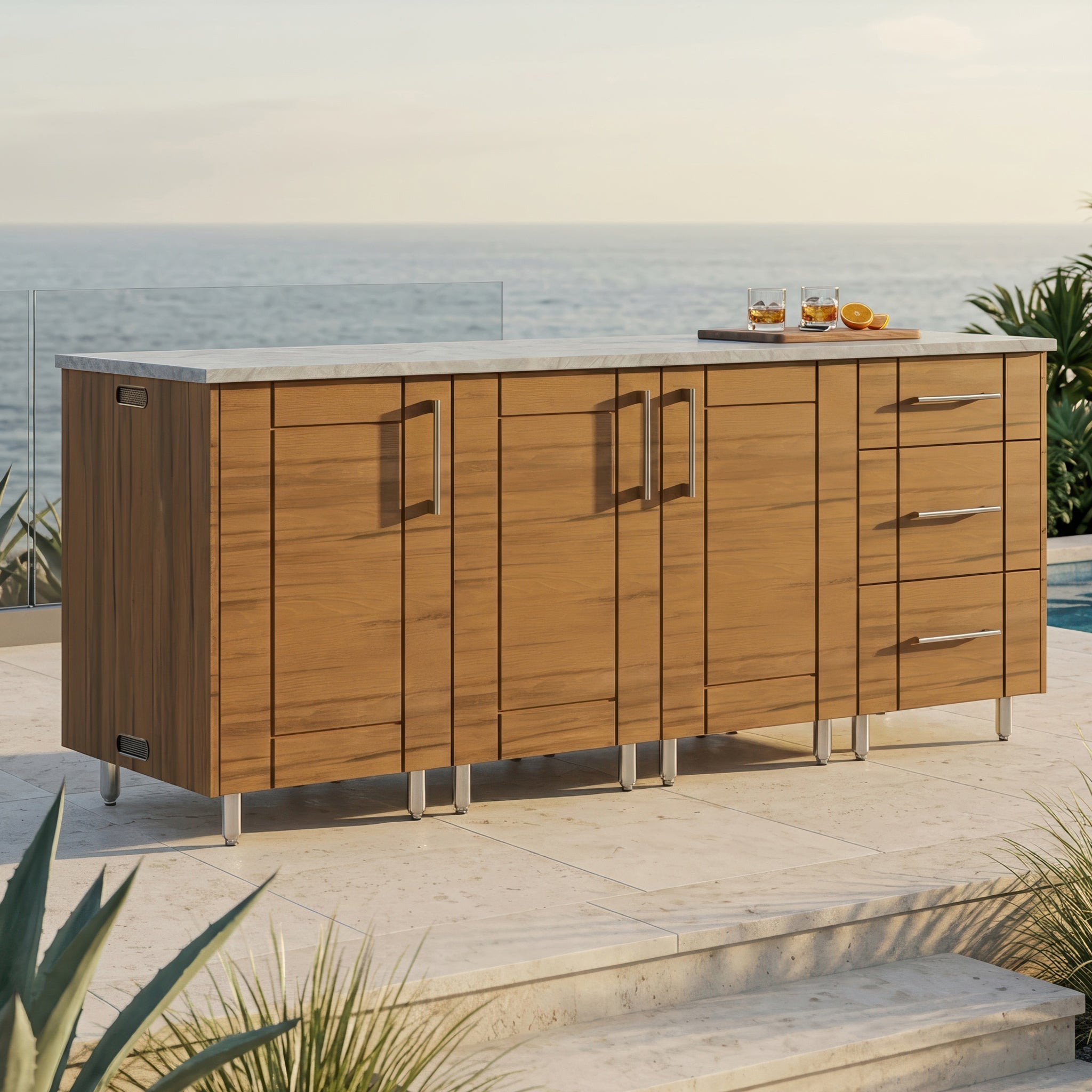 74" Lagoon Outdoor Kitchen Island