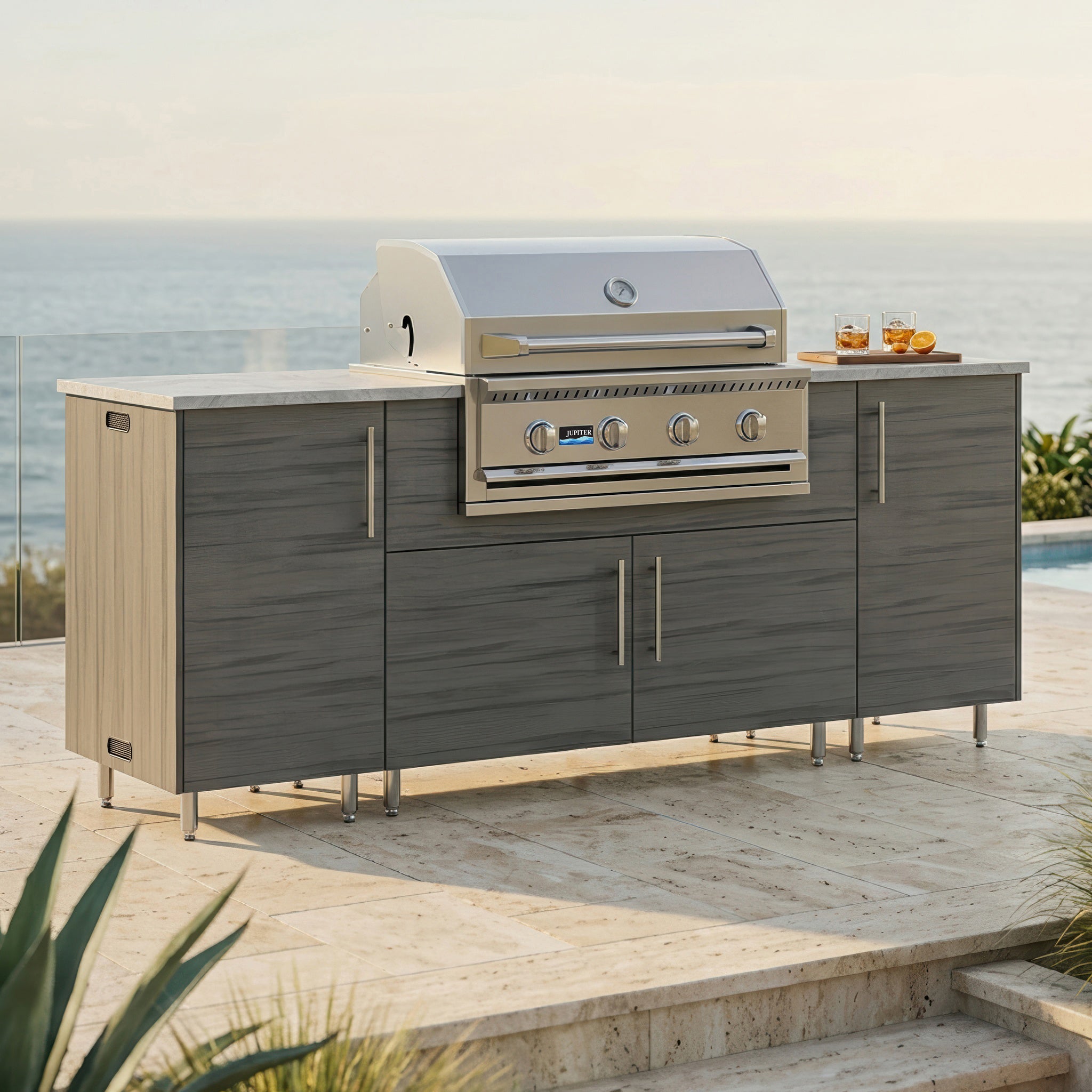 86" Sandbar Outdoor Kitchen Island