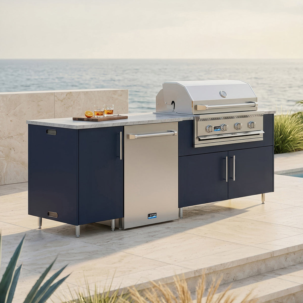 90" Bayside Outdoor Kitchen Island