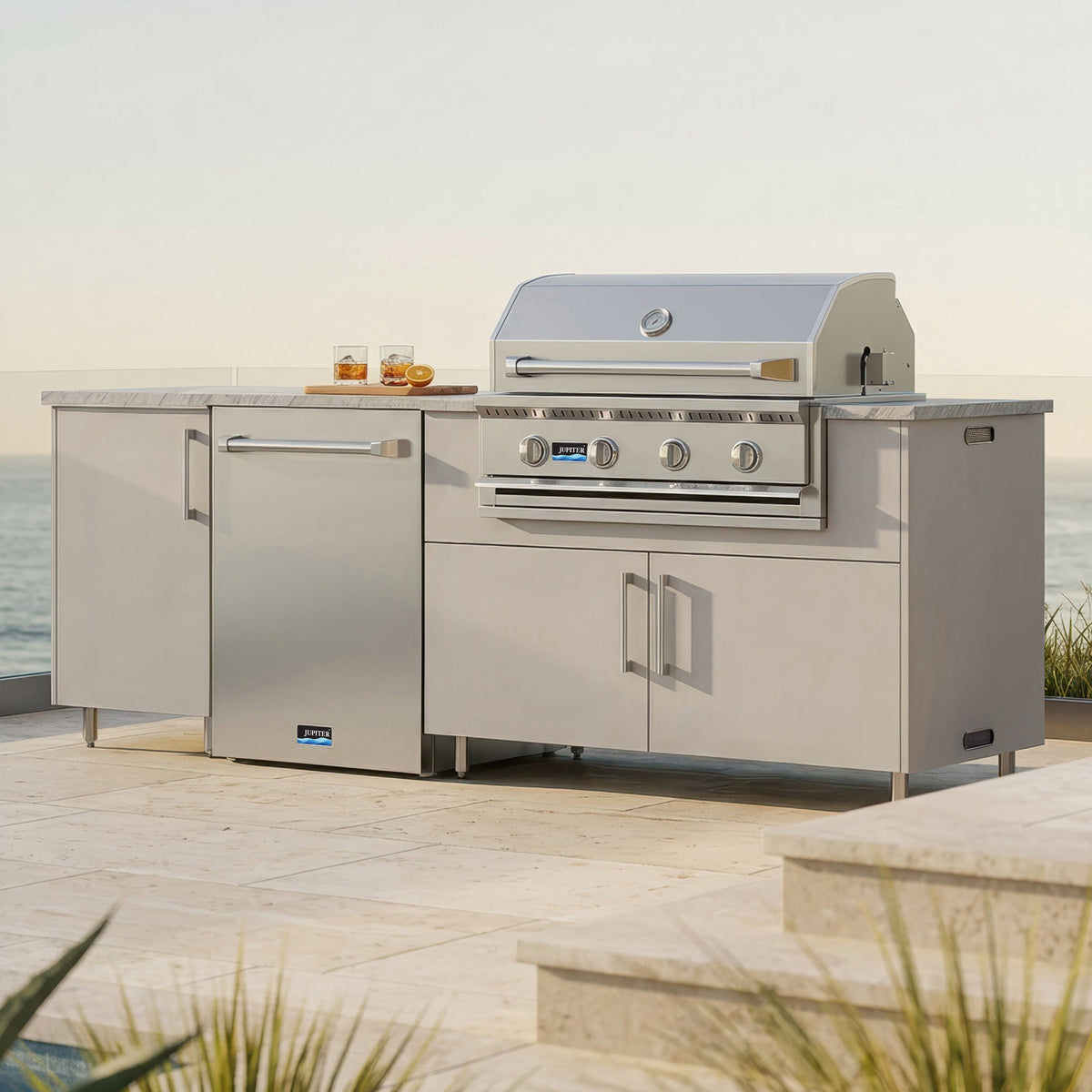 90" Bayside Outdoor Kitchen Island