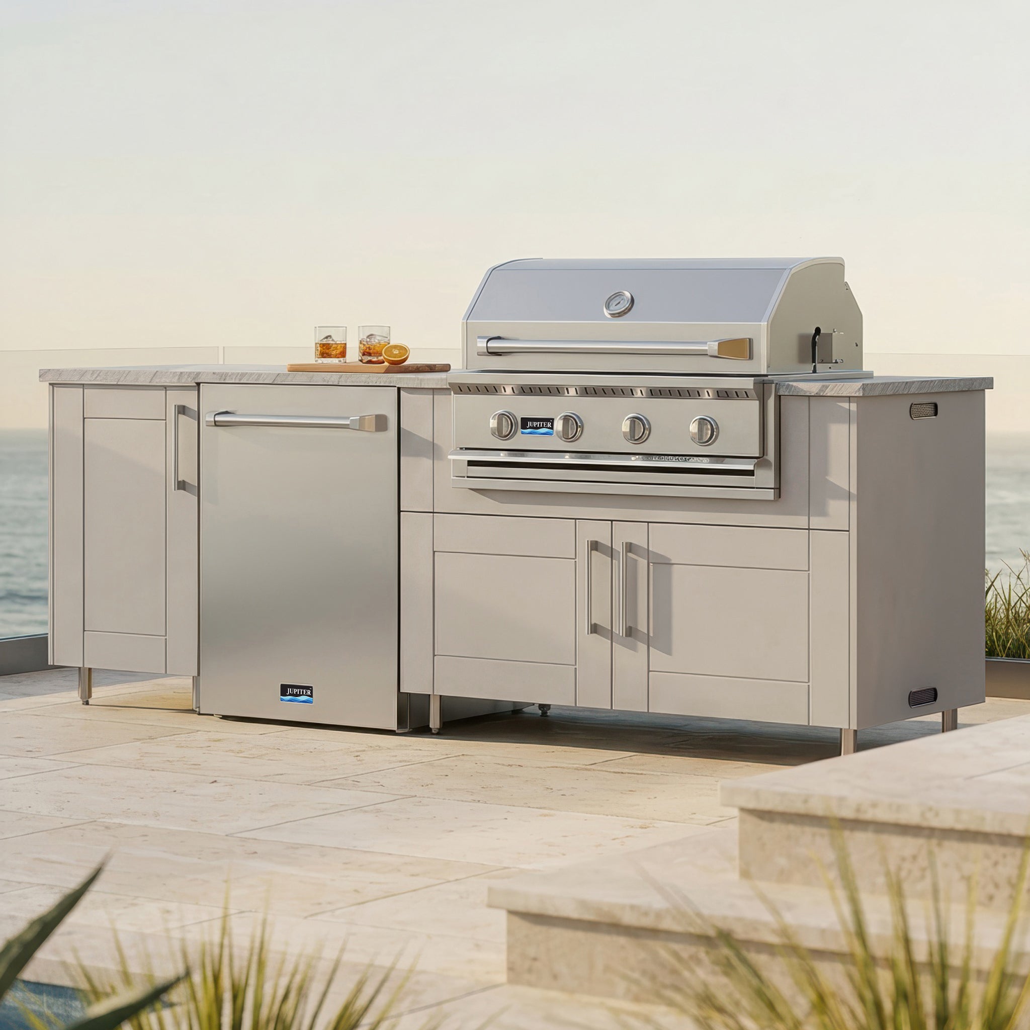 90" Bayside Outdoor Kitchen Island